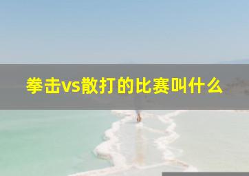 拳击vs散打的比赛叫什么