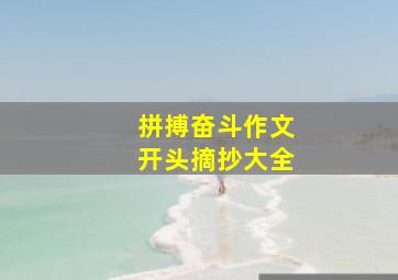 拼搏奋斗作文开头摘抄大全