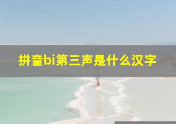 拼音bi第三声是什么汉字