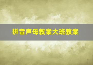 拼音声母教案大班教案