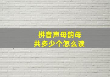 拼音声母韵母共多少个怎么读