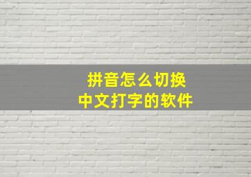 拼音怎么切换中文打字的软件