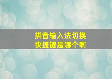 拼音输入法切换快捷键是哪个啊