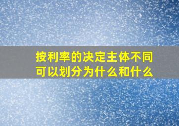 按利率的决定主体不同可以划分为什么和什么