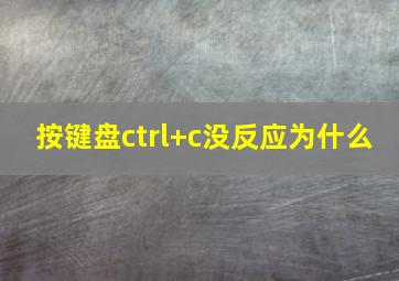 按键盘ctrl+c没反应为什么