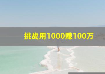 挑战用1000赚100万