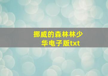 挪威的森林林少华电子版txt