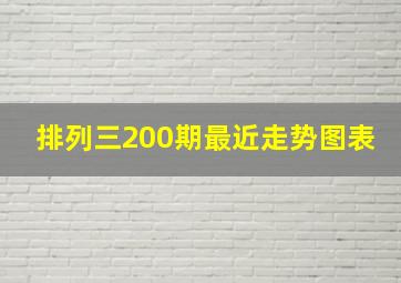 排列三200期最近走势图表