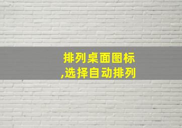 排列桌面图标,选择自动排列