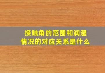 接触角的范围和润湿情况的对应关系是什么