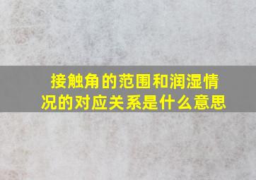 接触角的范围和润湿情况的对应关系是什么意思