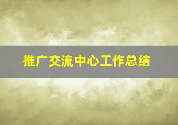 推广交流中心工作总结