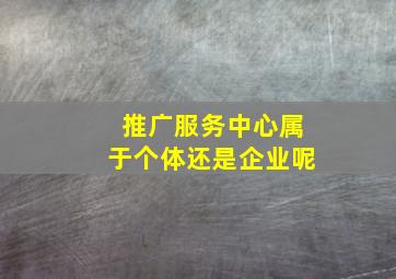 推广服务中心属于个体还是企业呢