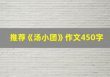 推荐《汤小团》作文450字