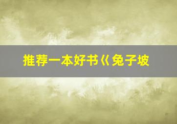 推荐一本好书巜兔子坡