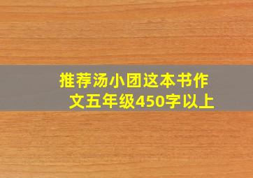 推荐汤小团这本书作文五年级450字以上