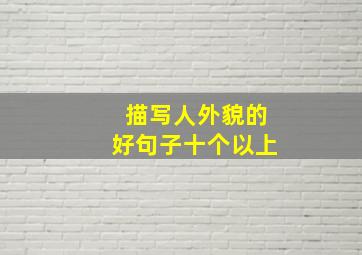 描写人外貌的好句子十个以上