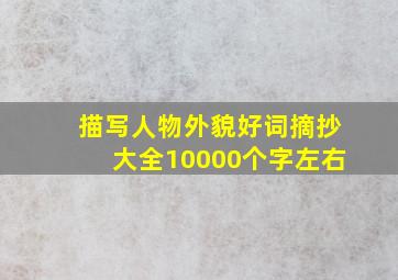 描写人物外貌好词摘抄大全10000个字左右