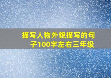 描写人物外貌描写的句子100字左右三年级