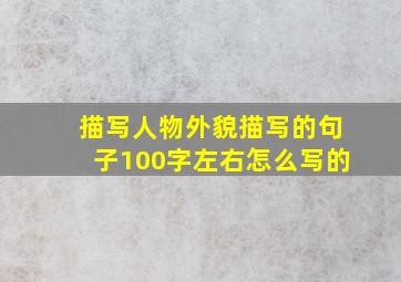 描写人物外貌描写的句子100字左右怎么写的