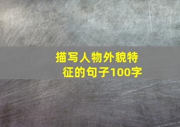 描写人物外貌特征的句子100字