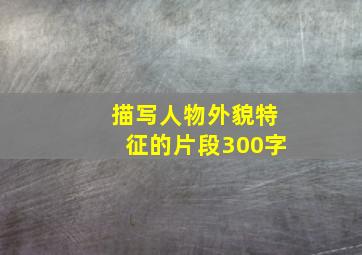 描写人物外貌特征的片段300字