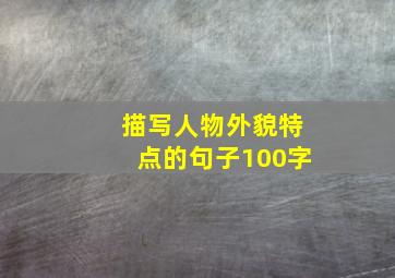 描写人物外貌特点的句子100字