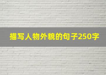 描写人物外貌的句子250字