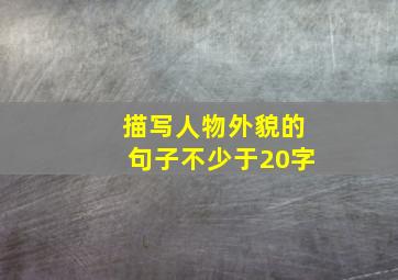 描写人物外貌的句子不少于20字