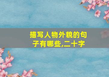 描写人物外貌的句子有哪些,二十字