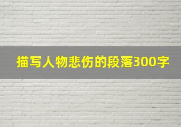 描写人物悲伤的段落300字