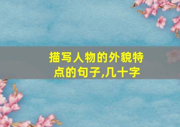 描写人物的外貌特点的句子,几十字