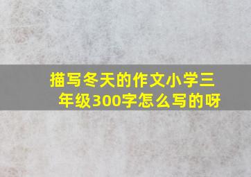 描写冬天的作文小学三年级300字怎么写的呀