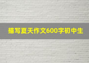 描写夏天作文600字初中生