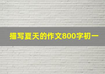 描写夏天的作文800字初一