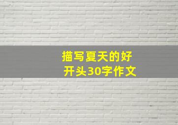 描写夏天的好开头30字作文