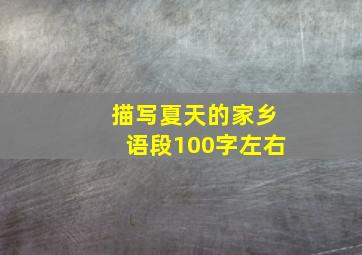 描写夏天的家乡语段100字左右