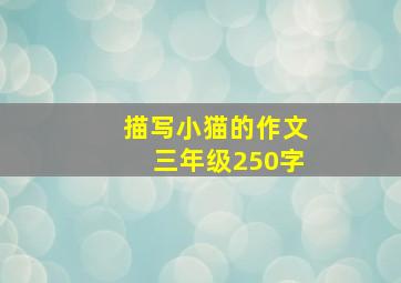 描写小猫的作文三年级250字