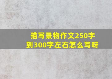 描写景物作文250字到300字左右怎么写呀