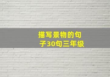 描写景物的句子30句三年级