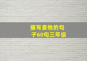 描写景物的句子60句三年级