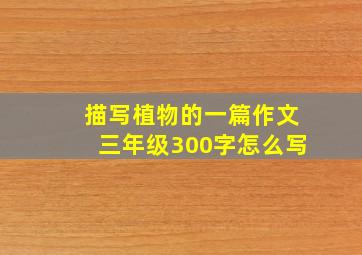 描写植物的一篇作文三年级300字怎么写