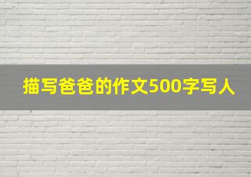 描写爸爸的作文500字写人