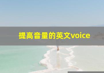 提高音量的英文voice