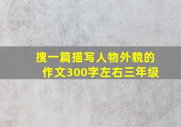 搜一篇描写人物外貌的作文300字左右三年级