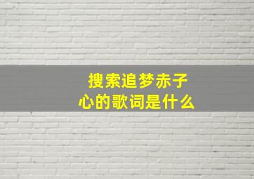 搜索追梦赤子心的歌词是什么