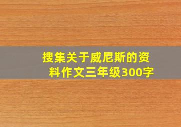 搜集关于威尼斯的资料作文三年级300字