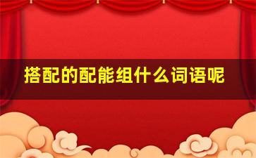 搭配的配能组什么词语呢