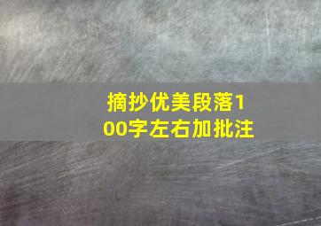 摘抄优美段落100字左右加批注