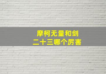 摩柯无量和剑二十三哪个厉害